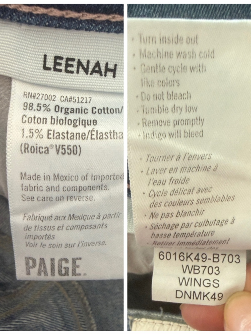 Paige Leenah Wide Leg High Rise Jean Organic Cotton Stretch Size 28 Clean Beauty - Picture 16 of 16